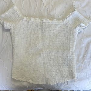 Off the shoulder white top